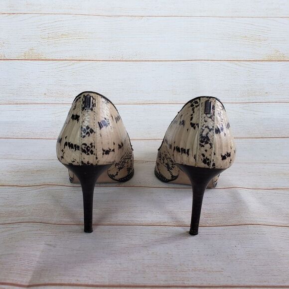 Coach Leather Animal Print Pointy Toe Studded Stiletto Heels Pump Size 7.5 - Picture 7 of 16
